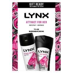 لينكس أتركت للنساء (سبراي للجسم + غسول للجسم) Attract For Her Gift Set – Bodyspray & Bodywash
