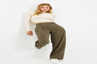 بنطلون منسوج بأرجل واسعة Wide Leg Woven Trousers