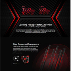 راوتر مزدوج النطاق من ميركوسيس بسرعة 1900 ميغابت – موديل MR50G MERCUSYS MR50G AC1900 Wireless Dual Band Gigabit Router