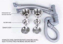 مجموعة تصريف مزدوجة لحوض المطبخ Double Sink Drain Kit
