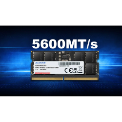 ذاكرة لابتوب ADATA DDR5 5600 MT/s 32 GB (1×32 GB) ADATA DDR5 5600 MT/s 32 GB (1×32 GB) CL46 SO-DIMM 262-Pins ECC Unbuffered Laptop Memory