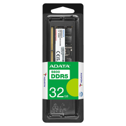 ذاكرة لابتوب ADATA DDR5 5600 MT/s 32 GB (1×32 GB) ADATA DDR5 5600 MT/s 32 GB (1×32 GB) CL46 SO-DIMM 262-Pins ECC Unbuffered Laptop Memory