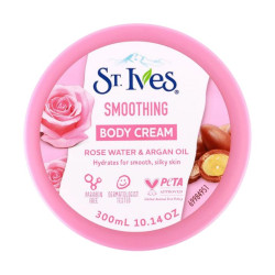 كريم جسم منعم ومرطب بماء الورد وزيت الأرجان 300 مل Smoothing Body Cream with Rose Water & Argan Oil 300ml