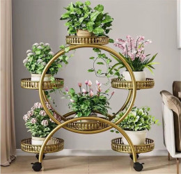 رف نباتات داخلية معدني ذهبي Plant Shelves