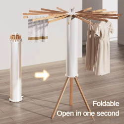 منشر ملابس خشبي قابل للطي Foldable Wooden Clothes Drying Rack