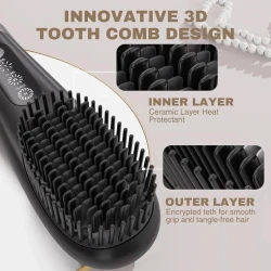 فرشاة الشعر اللاسلكية بتقنية الأيونات السالبة Cordless Hairbrush With Negative Ion Technology
