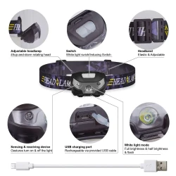 مصباح رأس خفيف الوزن ومقاوم للماء Lightweight and waterproof headlamp