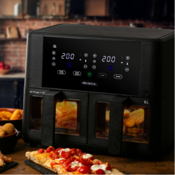 قلاية هوائية مزدوجة 9 لتر Air Fryer 9L Double Glass Basket