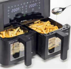قلاية هوائية مزدوجة 9 لتر Air Fryer 9L Double Glass Basket