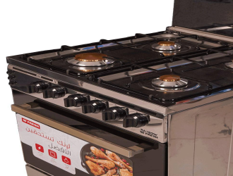طباخ فريش رينبو 60 × 60 - 4 شعلة أستانلس ستيل Fresh Rainbow 60 x 60 Cooker - 4 Burners Stainless Steel