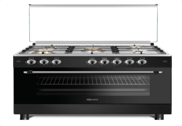 طباخ انسايد - 5 مشاعل نظام بوري اسود Inside Gas Cooker - 5 Burners - Black