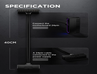 كيبل امداد 24 بن ادرسبل Hydrus ARGB PSU Extension Cable ( 24PIN 40CM )