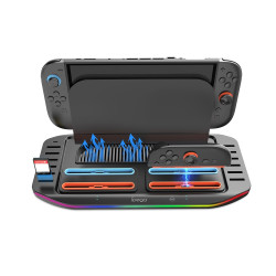 حامل شحن متعدد الوظائف iPega SW2210 RGB لجهاز Nintendo Switch 2 باللون الأسود iPega SW2210 Multifunctional Charging RGB Stand for Nintendo Switch 2 Black