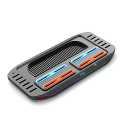 حامل شحن متعدد الوظائف iPega SW2210 RGB لجهاز Nintendo Switch 2 باللون الأسود iPega SW2210 Multifunctional Charging RGB Stand for Nintendo Switch 2 Black