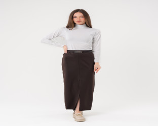 تنّورة نسائية بحزام وفتحة أمامية Women's Belted Skirt with Slit Front
