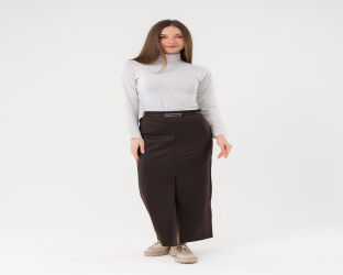 تنّورة نسائية بحزام وفتحة أمامية Women's Belted Skirt with Slit Front