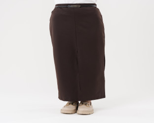 تنّورة نسائية بحزام وفتحة أمامية Women's Belted Skirt with Slit Front