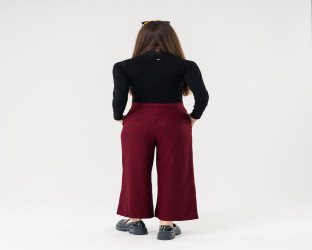 بنطلون واسع نسائي High-Waist Wide-Leg Culottes Trousers