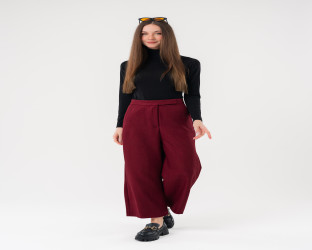 بنطلون واسع نسائي High-Waist Wide-Leg Culottes Trousers