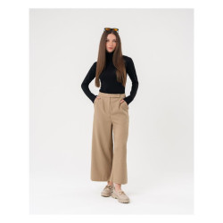 بنطلون واسع نسائي High-Waist Wide-Leg Culottes Trousers