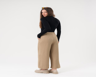 بنطلون واسع نسائي High-Waist Wide-Leg Culottes Trousers