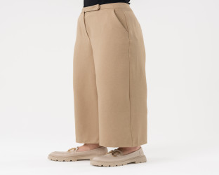 بنطلون واسع نسائي High-Waist Wide-Leg Culottes Trousers