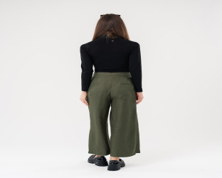 بنطلون واسع نسائي High-Waist Wide-Leg Culottes Trousers