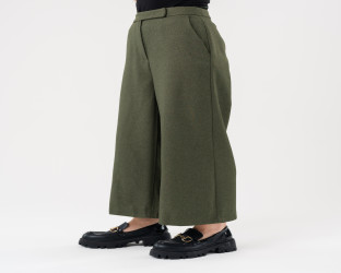 بنطلون واسع نسائي High-Waist Wide-Leg Culottes Trousers