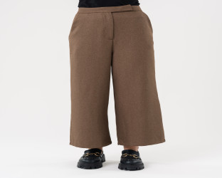 بنطلون هاي ويست High-Waist Wide-Leg Culottes Trousers