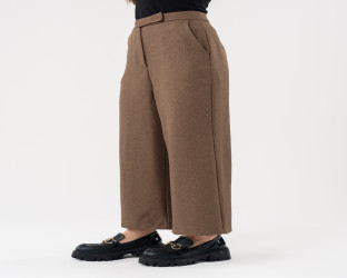 بنطلون هاي ويست High-Waist Wide-Leg Culottes Trousers
