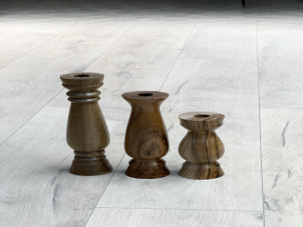 سيت شمعدان خشب Wooden candle holders