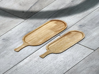 سيت ثنائي قاعدة خشبية Wooden Serving Tray