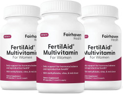 فيرتلتي ايد للنساء لتعزيز فرص الحمل والانجاب من أشهر الشركات الامريكية في هذا المجال Fairhaven Health FertilAid for Women | Prenatal Vitamin Fertility Supplements for Women - 90 Caps