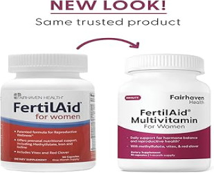 فيرتلتي ايد للنساء لتعزيز فرص الحمل والانجاب من أشهر الشركات الامريكية في هذا المجال Fairhaven Health FertilAid for Women | Prenatal Vitamin Fertility Supplements for Women - 90 Caps