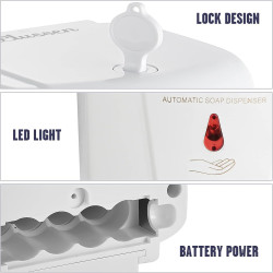 موزع صابون أوتوماتيكي 600 مل يعمل بالبطاريات 600ml Automatic Battery Operated Soap Dispenser