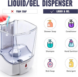 موزع صابون أوتوماتيكي 600 مل يعمل بالبطاريات 600ml Automatic Battery Operated Soap Dispenser