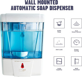 موزع صابون أوتوماتيكي 600 مل يعمل بالبطاريات 600ml Automatic Battery Operated Soap Dispenser