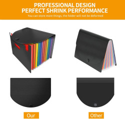 مجلد  A4 قابل للتوسيع مع 13 جيب لتنظيم المستندات للمنزل والمكتب A4 Expandable Folder with 13 Pockets for Organizing Documents at Home and Office