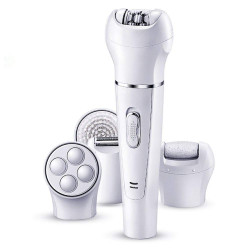 مجموعة إزالة شعر كهربائية 5 في 1 للاستخدام الجاف والرطب 5-in-1 Electric Hair Removal Kit for Dry and Wet Use