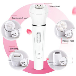 مجموعة إزالة شعر كهربائية 5 في 1 للاستخدام الجاف والرطب 5-in-1 Electric Hair Removal Kit for Dry and Wet Use