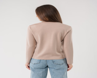 قميص نسائي بأكمام طويلة - مزين بأحجار كريستال ملونة Women's long Sleeve shirt with Colorful Crystal