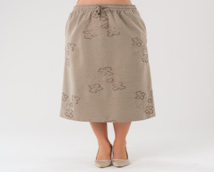 تنورة ميدي نسائية نقش زهري Women's Midi Skirt  with Floral Embroidery
