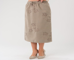 تنورة ميدي نسائية نقش زهري Women's Midi Skirt  with Floral Embroidery