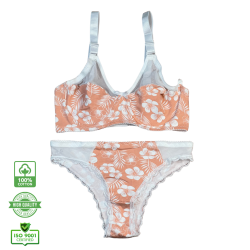 سيت حمالة ولباس نسائي يومي قطن طبيعي 100% كاب C بعضم SET BRA 517-01
