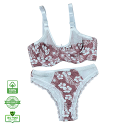سيت حمالة ولباس نسائي يومي قطن طبيعي 100% كاب C بعضم SET BRA 517-03