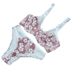 سيت حمالة ولباس نسائي يومي قطن طبيعي 100% كاب C بعضم SET BRA 517-03