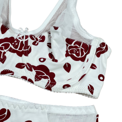 سيت حمالة ولباس نسائي يومي قطن طبيعي 100% كاب C بعضم SET BRA 517-04
