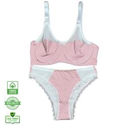 سيت حمالة ولباس نسائي يومي قطن طبيعي 100% كاب C بعضم SET BRA 517-06
