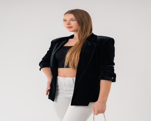 سترة مخملية نسائية Women's  Velvet Blazer