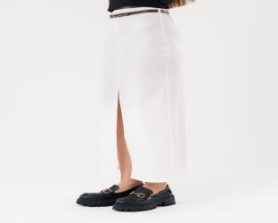 تنّورة نسائية بحزام وفتحة أمامية Women's Belted Skirt with Slit Front